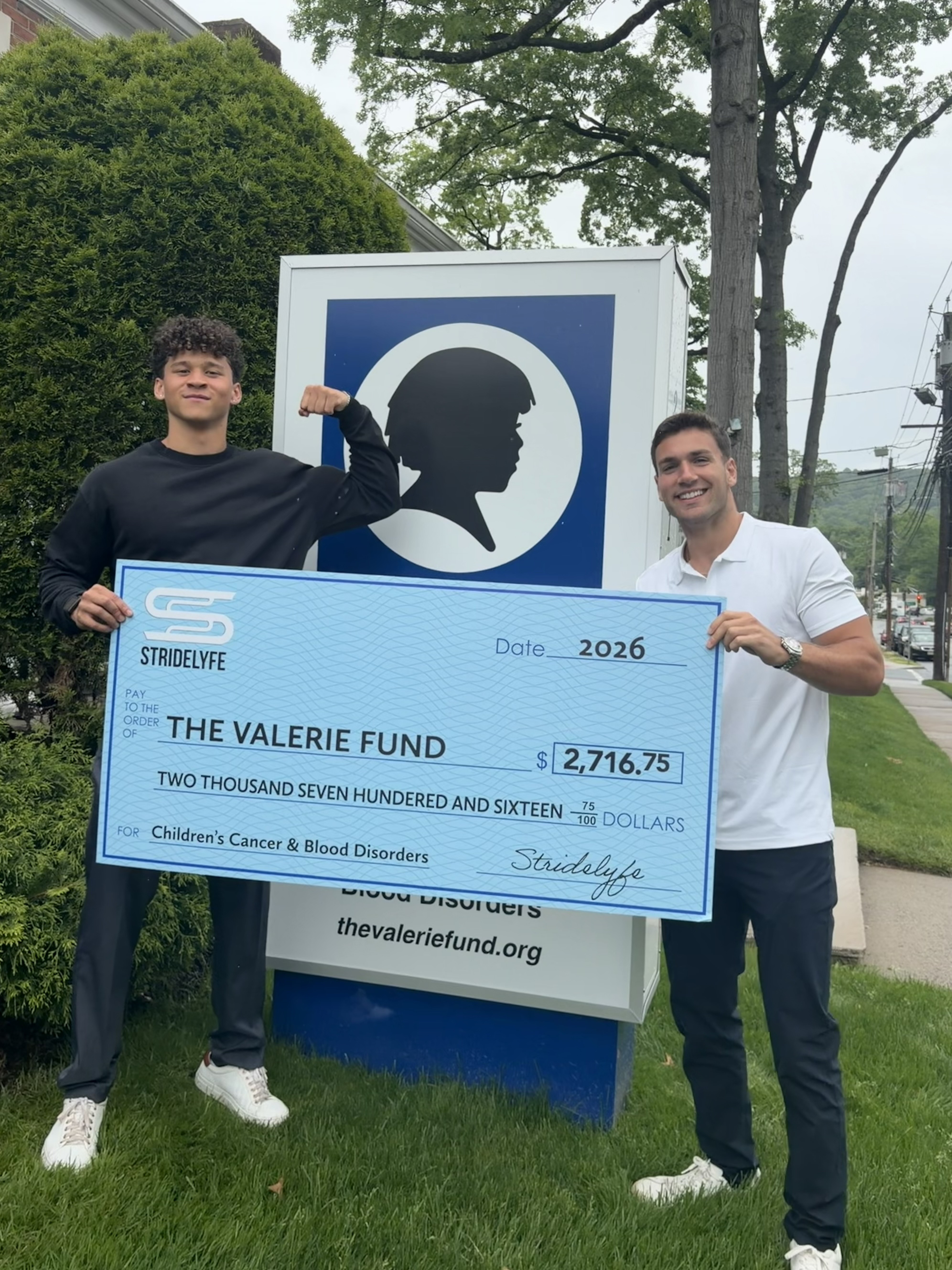 Stridelyfe Valerie Fund donation outdoor